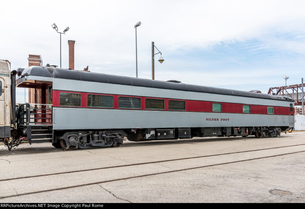 PPCX 800279 Silver Foot, private owner platform end Observation car at the KC Union Station